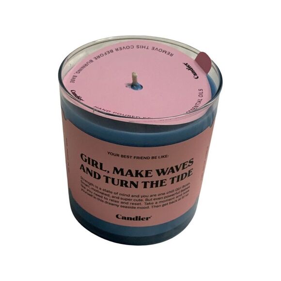 Candier GIRL, MAKE WAVES AND TURN THE TIDE Handmade Candle 9 oz. - Picture 1 of 4